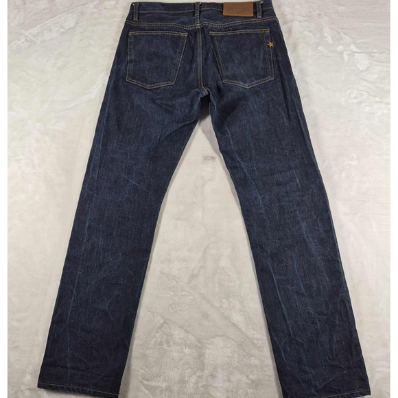 Brave Star Selvedge True Straight Jeans Men's 34x33 Blue Denim Button Fly Casual - Picture 8 of 12